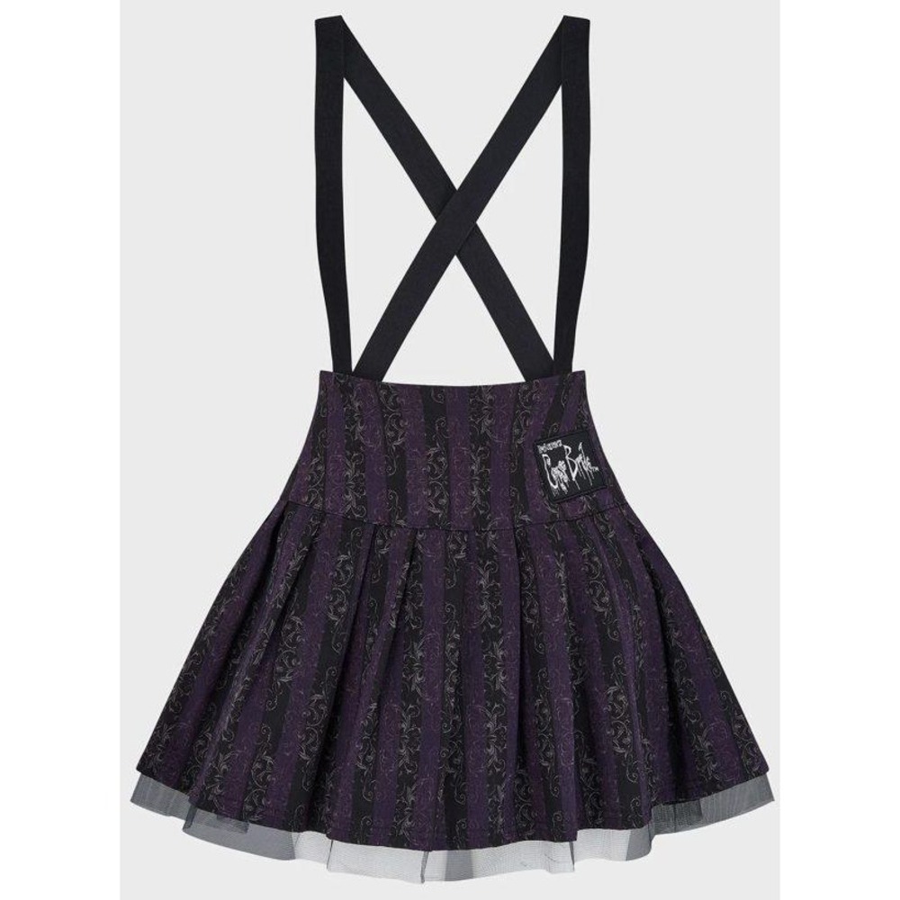 Killstar‎ Haunted Phase Pinafore Skirt Corpse Bride Purple Black Damask Small